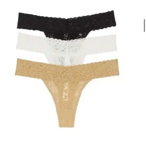 NWT BP Legit Lace Thong Underwear Panties 3 Pack Black Nude White XXL 2x